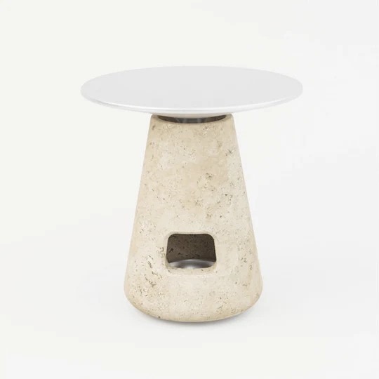 Umbo Oil Burner in Travertine Nau Umbo Oil Burner in Travertine