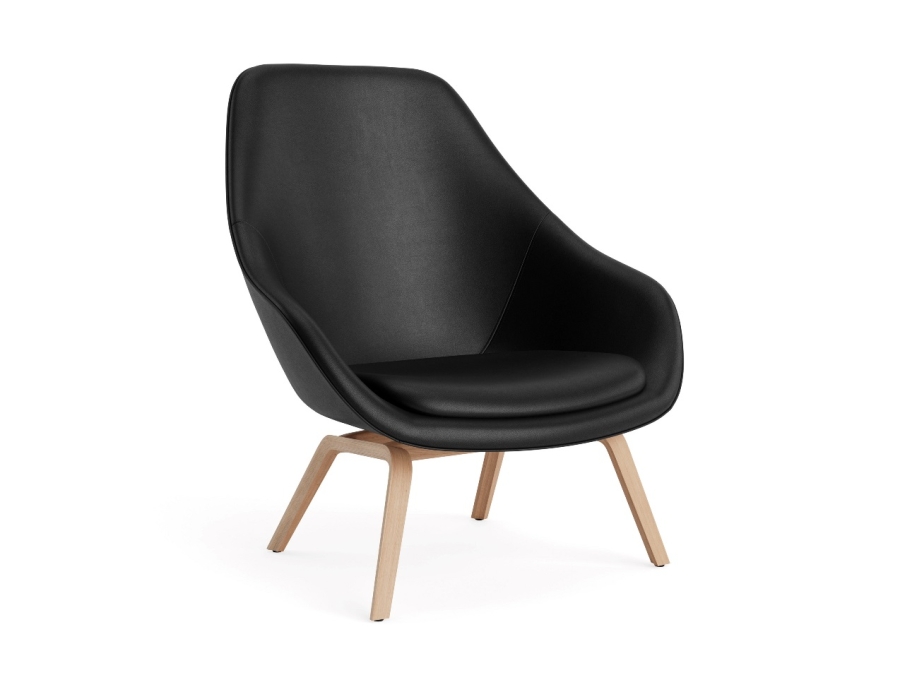 AAL93 - Sierra Leather /Oak AAL93 Lounge chair by HAY available at Designcraft Canberra