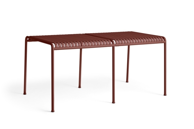 Palissade Table L82,5xW90xH75 w middle leg iron red Palissade collection designed by Ronan & Erwan Bouroullec for HAY, HAY outdoor furniture