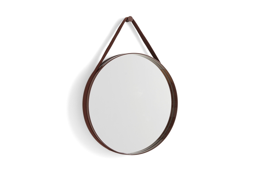 Strap Mirror No. 2 dia50 dark brown Strap Mirror by HAY, HAY Homeware