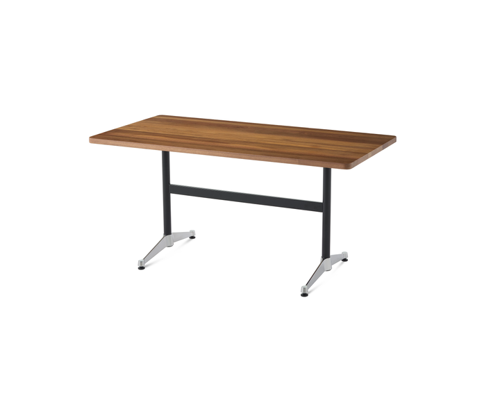 Eames T-Leg Base Table with Walut solid wood top EamesT-Leg Base Table designed by Charles and Ray Eames, Herman Miller Eames Table