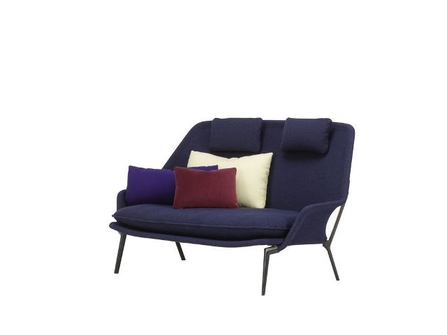 Slow Sofa_Flocca_dark blue Slow Chair designed by Ronan & Erwan Bouroullec for Vitra, Vitra Slow Sofa
