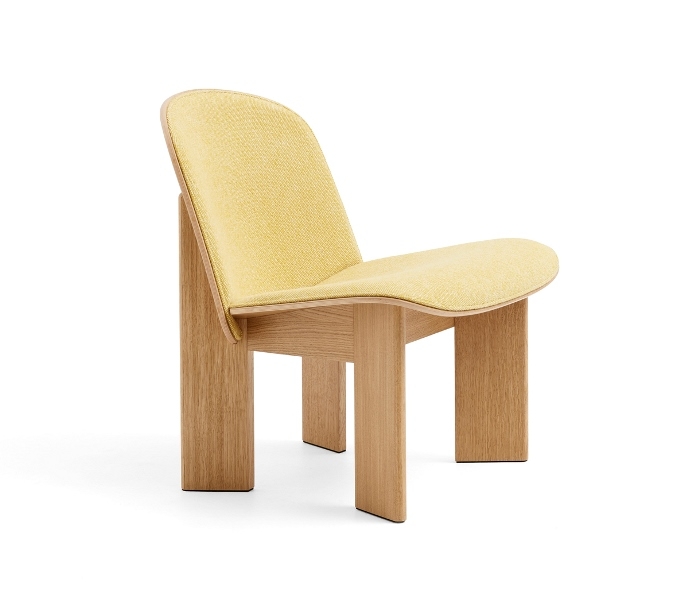 Chisel Lounge Chair_front uph Hallingdal 407_wb lacquered oak Chisel Lounge Chair designed by Andreas Bergsake for HAY, HAY Chisel Lounge Chair