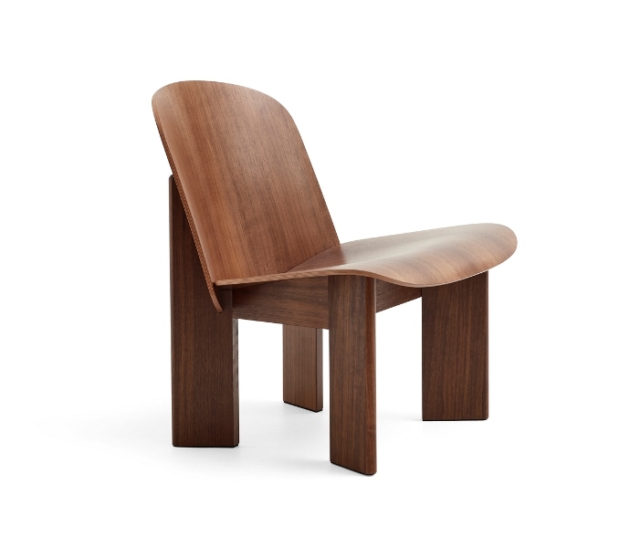 Chisel Lounge Chair_wb lacquered walnut_front Chisel Lounge Chair designed by Andreas Bergsake for HAY, HAY Chisel Lounge Chair