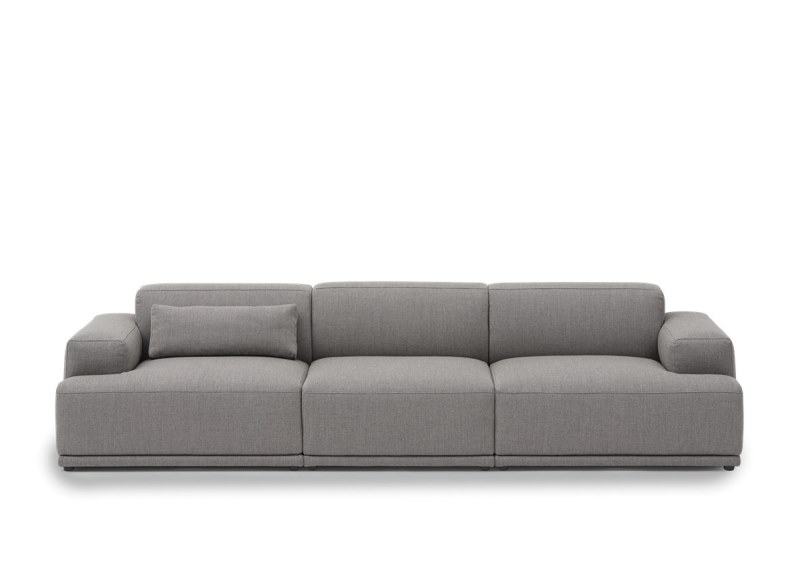 Connect Soft Sofa 3seater - Configurations 1 in rewool 128 with cushion Connect Sofa by Muuto, Muuto Lounge Chair