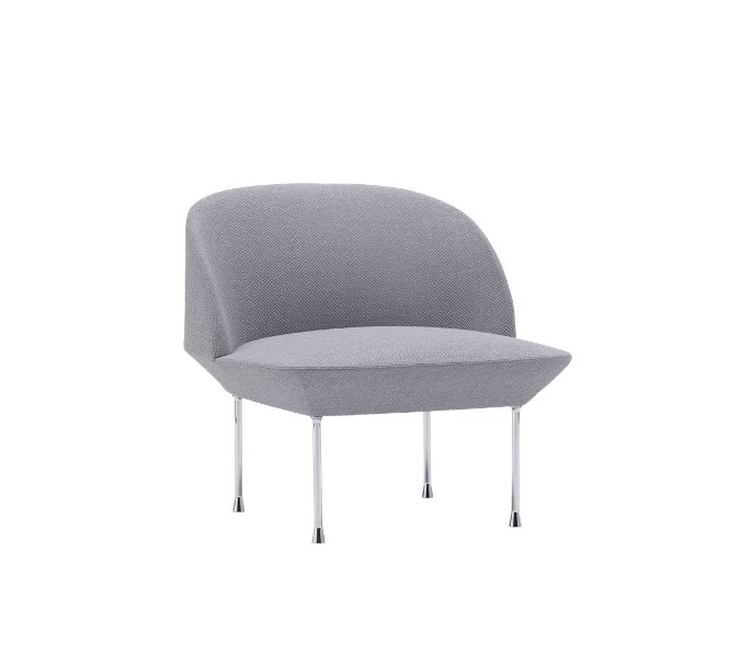 Oslo Lounge - 1 seater in colline-737 with chrome legs Oslo Sofa Collection by Muuto, Muuto Sofa, Muuto Lounge Chairs