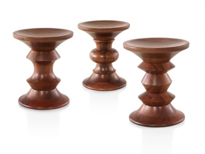 Eames Walnut Stool, Herman Miller walnut stool, Eames Walnut side table