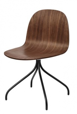 2D Meeting chair on Swivel base, Gubi meeting chair with timber seat, Gubi 2D chair swivel base chair 