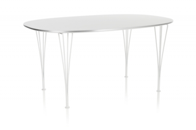 Super Elliptical dining table designed by Arne Jacobsen for Fritz Hansen, Span table by Arne Jacobsen, Super-elliptical table Fritz Hansen 