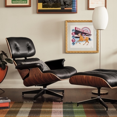 Eames Lounge chair and ottoman designed by Charles and Ray Eames