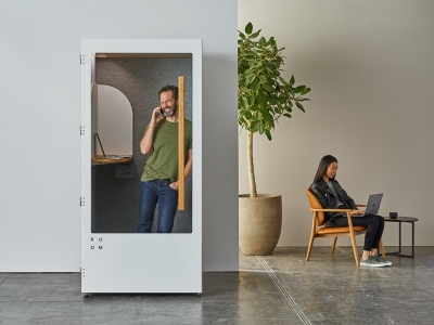 Phone booth by ROOM, sound proof booth for open plan offices, adaptable and moveable booth room