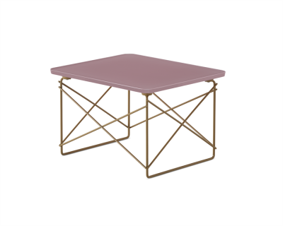 Eames Wire Base Low Table - Powder Pink, Toffee