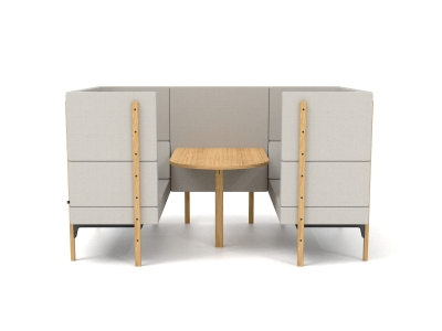 Highback Meeting Booth HMW-63-COM+Oak