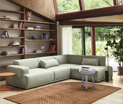 Connect Soft Sofa corner configuration, upholstered Kvadrat Ecriture col 910