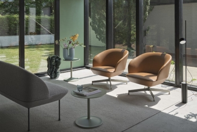 Muuto oslo-lounge-chair-refine-leather-cognac-swivel-grey-oslo-2-seater-Colline-147-Grey-ply-light-rose-fine-suspension-black-muuto-org
